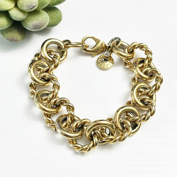 J. Crew Twisted Rope Gold Link Bracelet - Picture 1 of 6